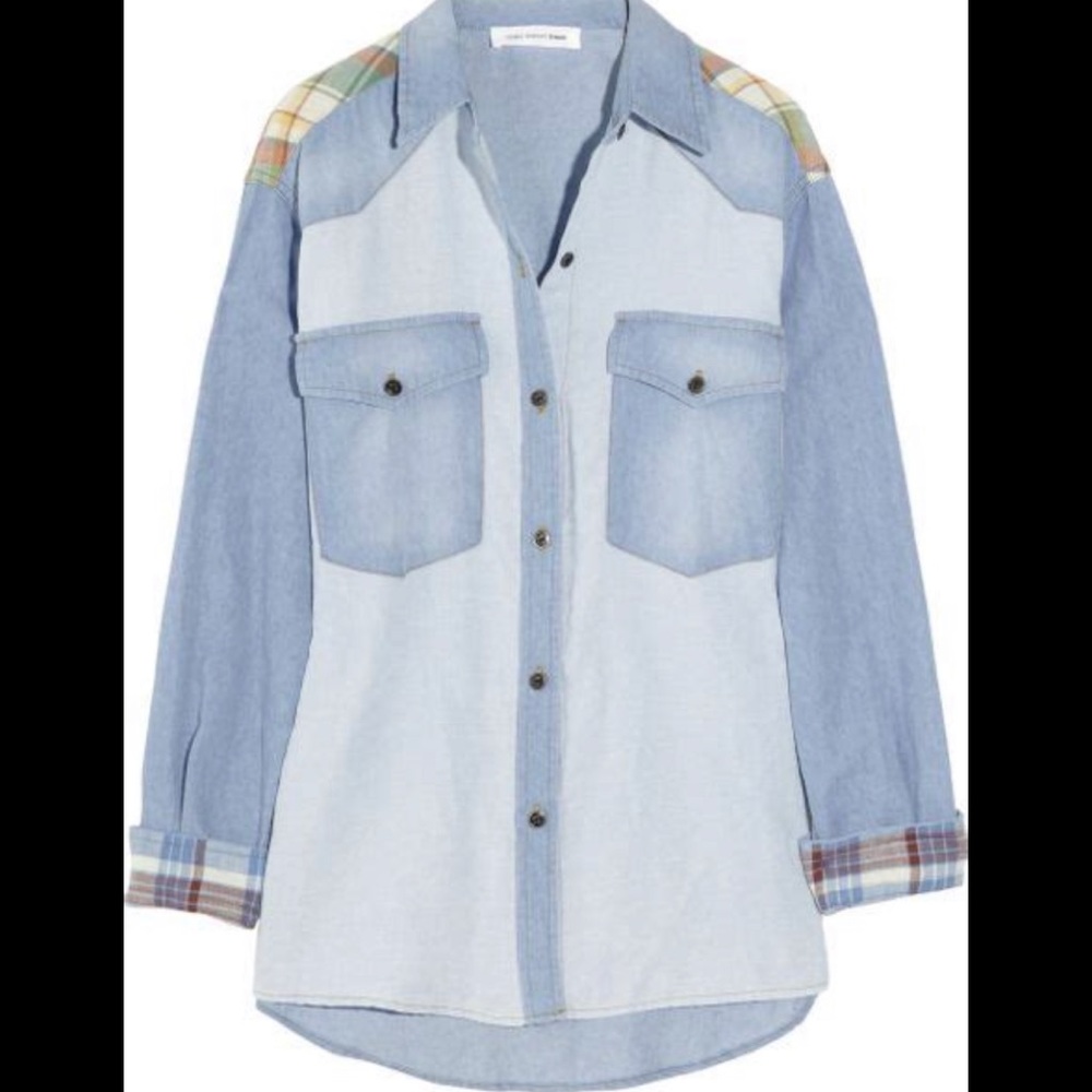 Isabel Marant Etoile Guan patchwork denim shirt